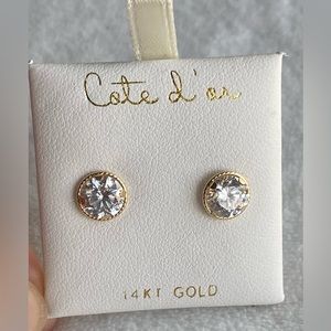 New Côte d’or 14KT Gold and CZ Earrings